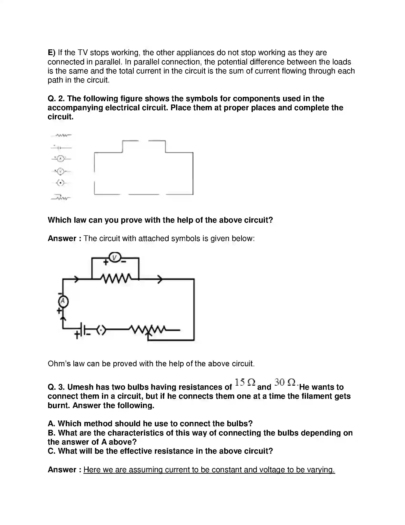 Maharashtra Board Class 9th Science & Technology - English Medium Current Electricity Solution 2