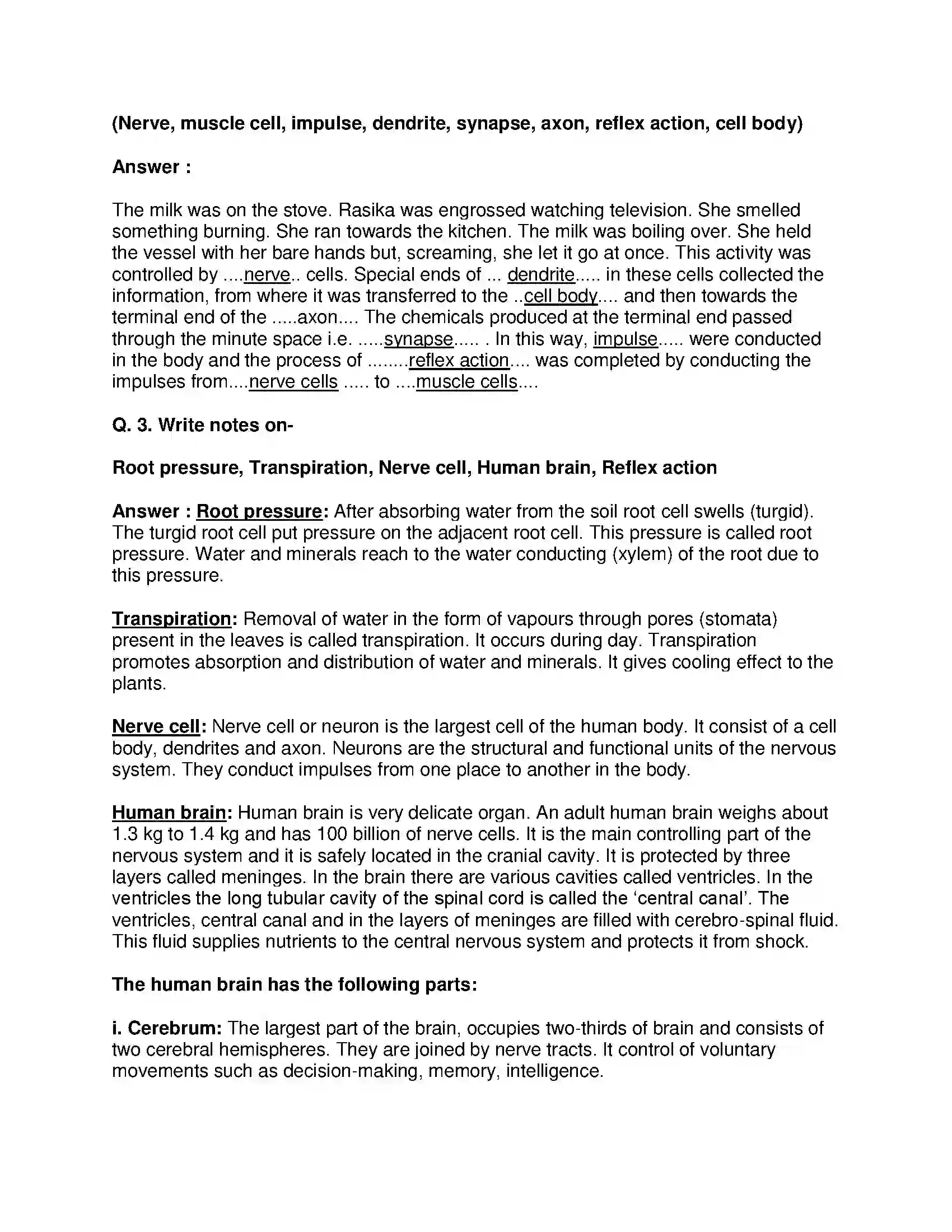 Maharashtra Board Class 9th Science & Technology - English Medium Life Processes in Living Organisms Solution 2