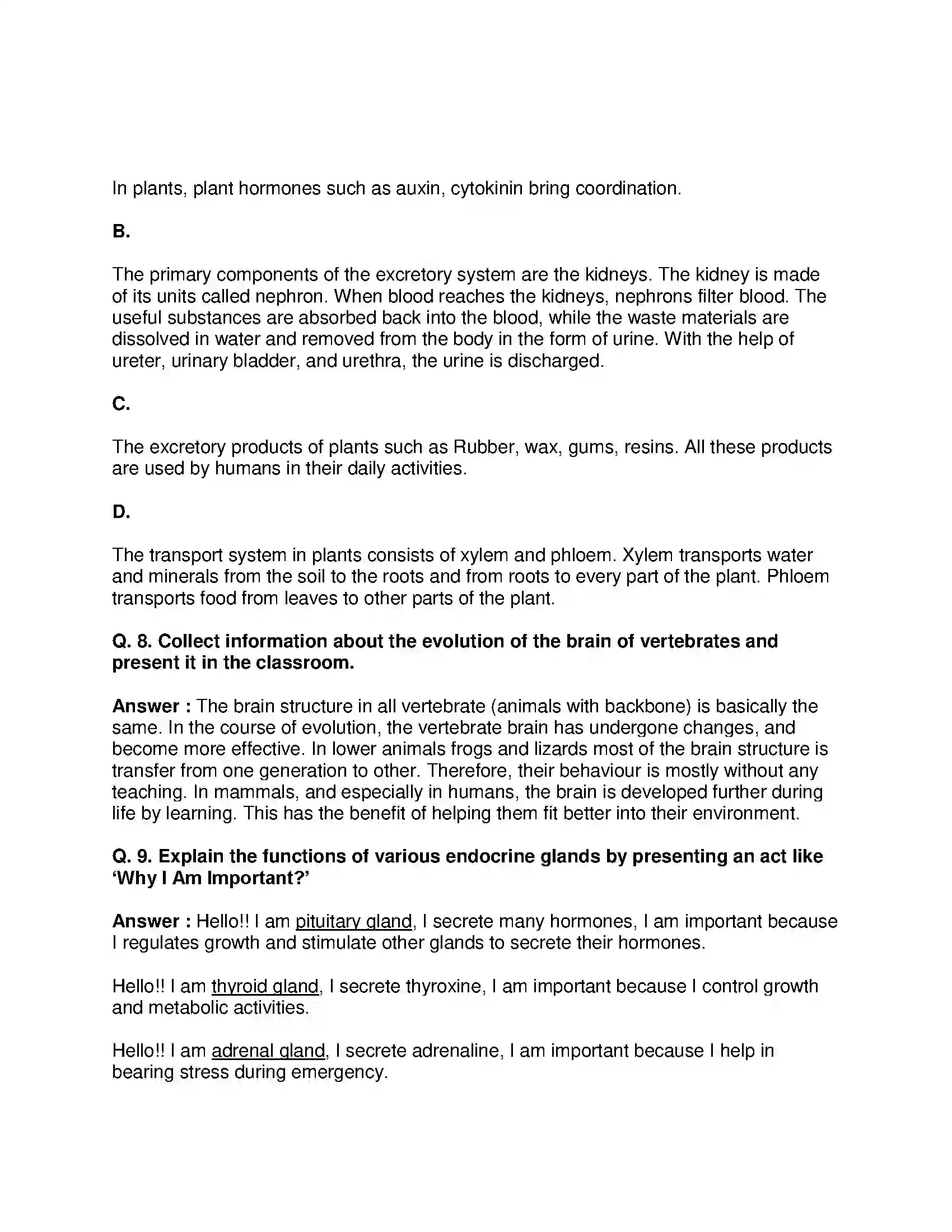 Maharashtra Board Class 9th Science & Technology - English Medium Life Processes in Living Organisms Solution 8