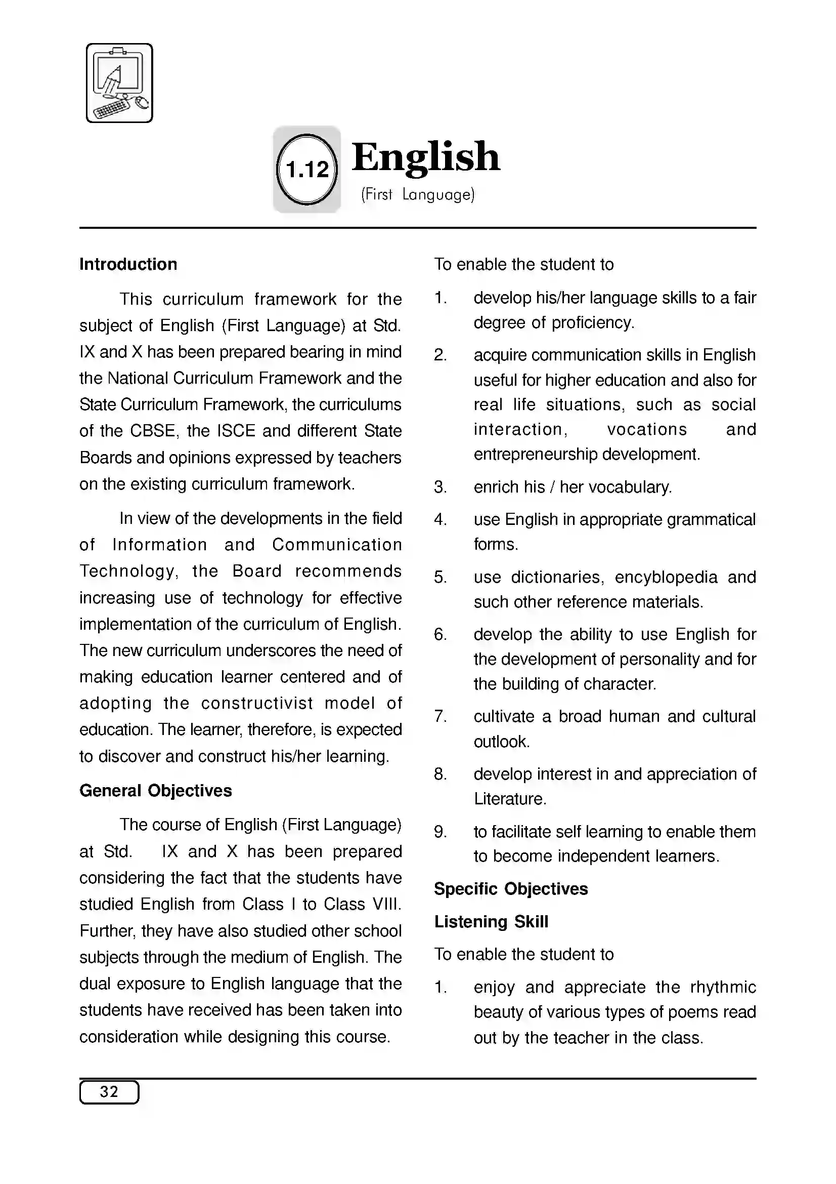 Maharashtra Board Class 10th 2025-26 English Syllabus 1