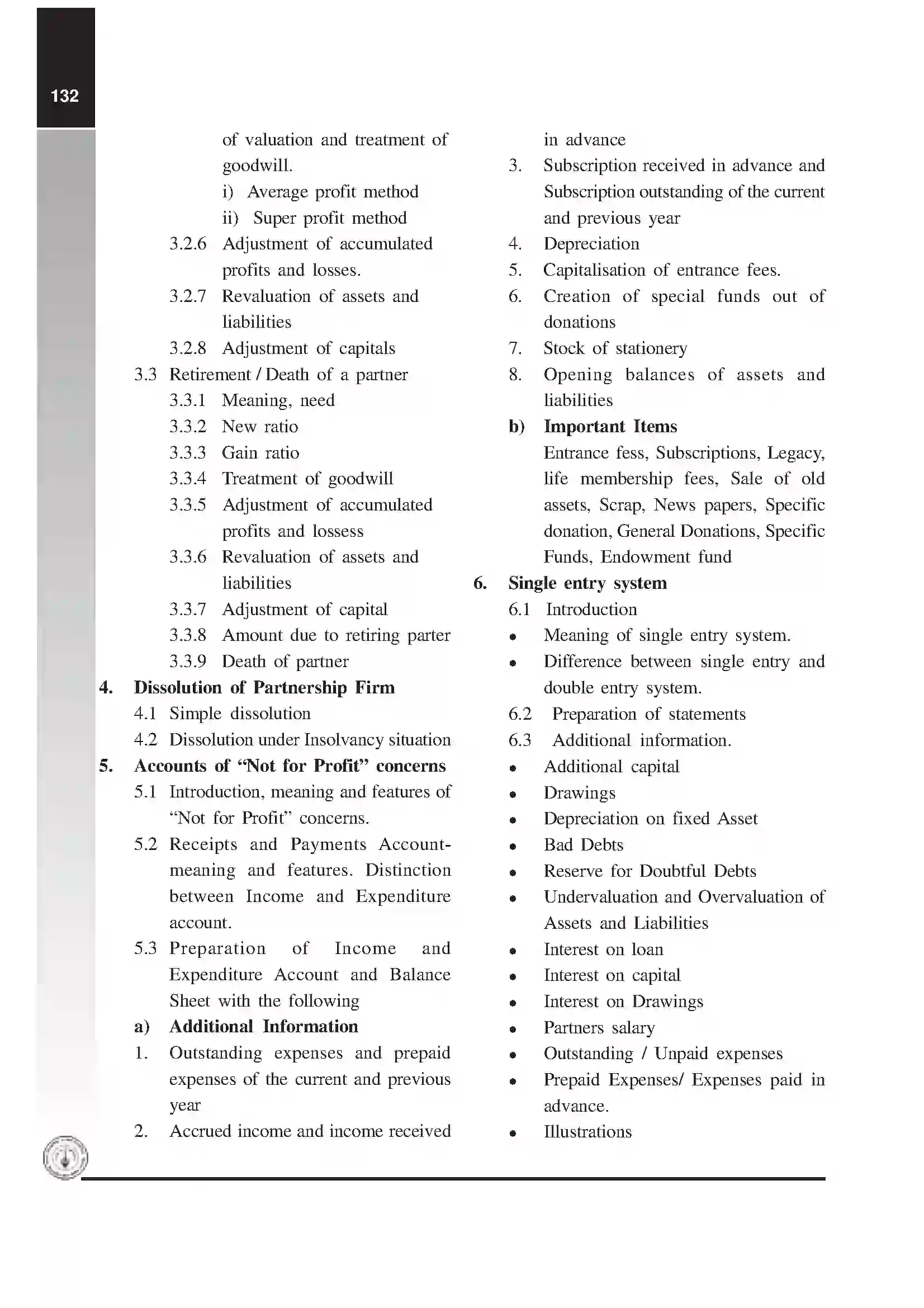 Maharashtra Board Class 12th 2020 Book Keeping Syllabus 6