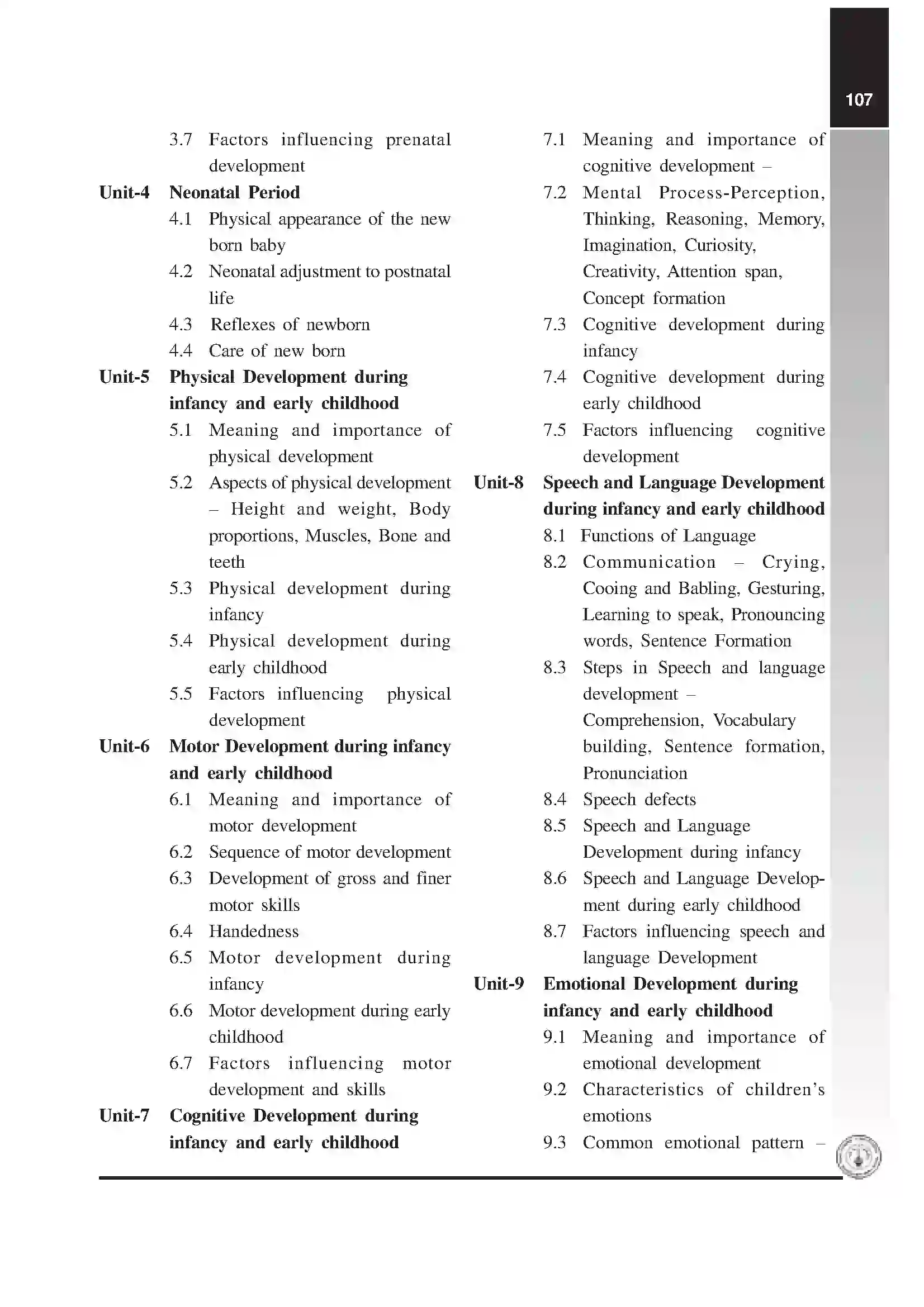 Maharashtra Board Class 12th 2020 Child Development Syllabus 2