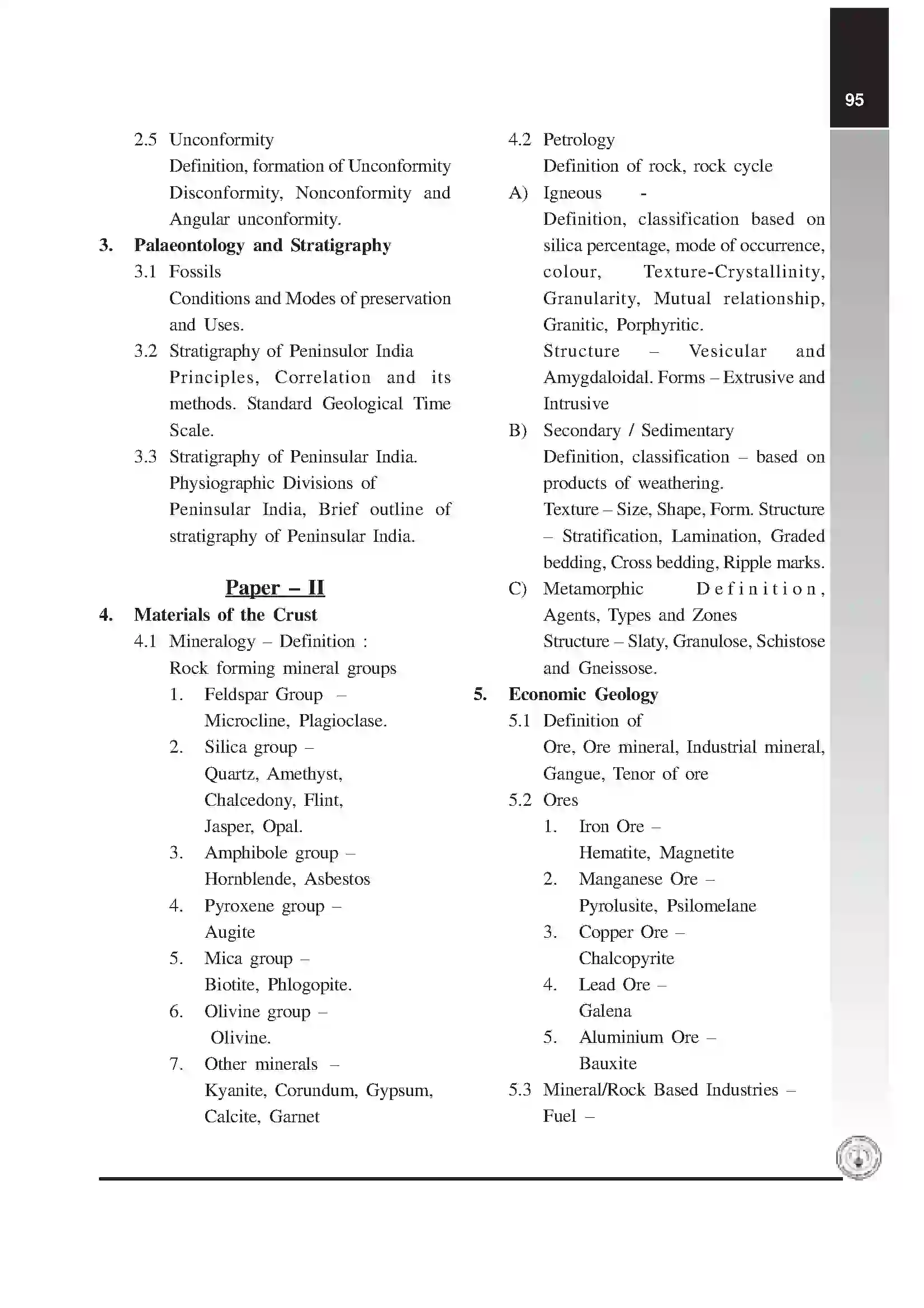 Maharashtra Board Class 12th 2020 Geology Syllabus 4