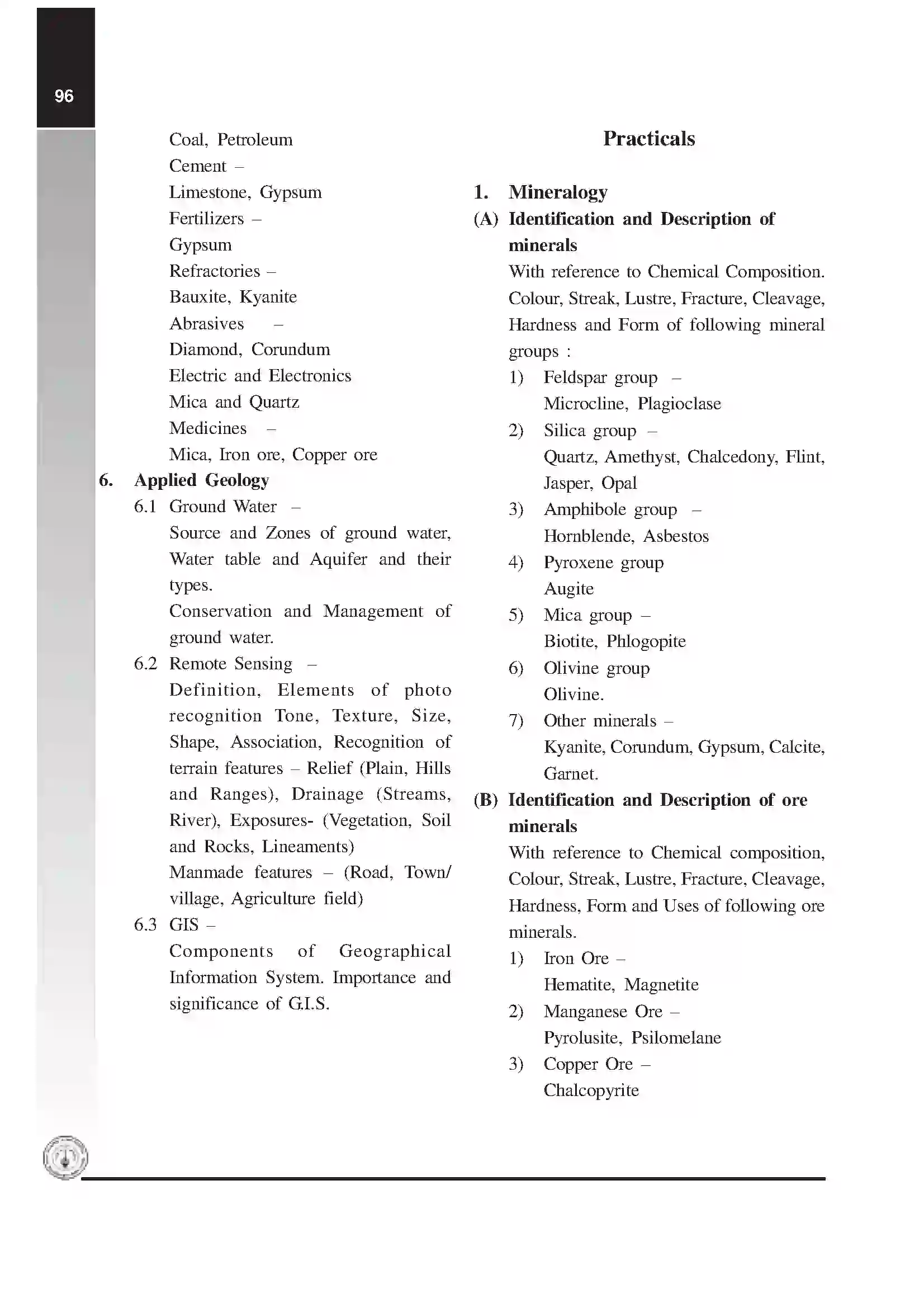 Maharashtra Board Class 12th 2020 Geology Syllabus 5