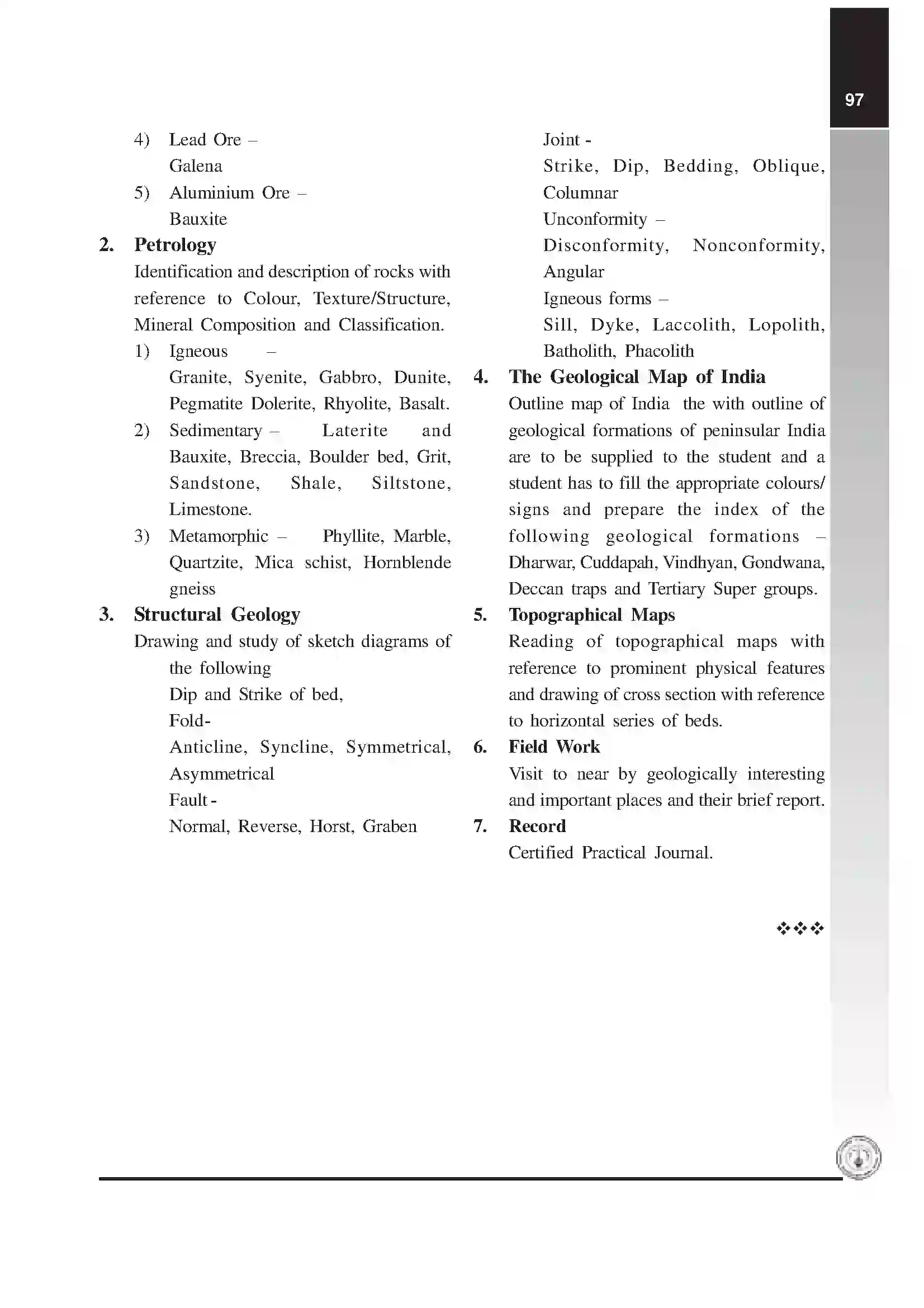 Maharashtra Board Class 12th 2020 Geology Syllabus 6
