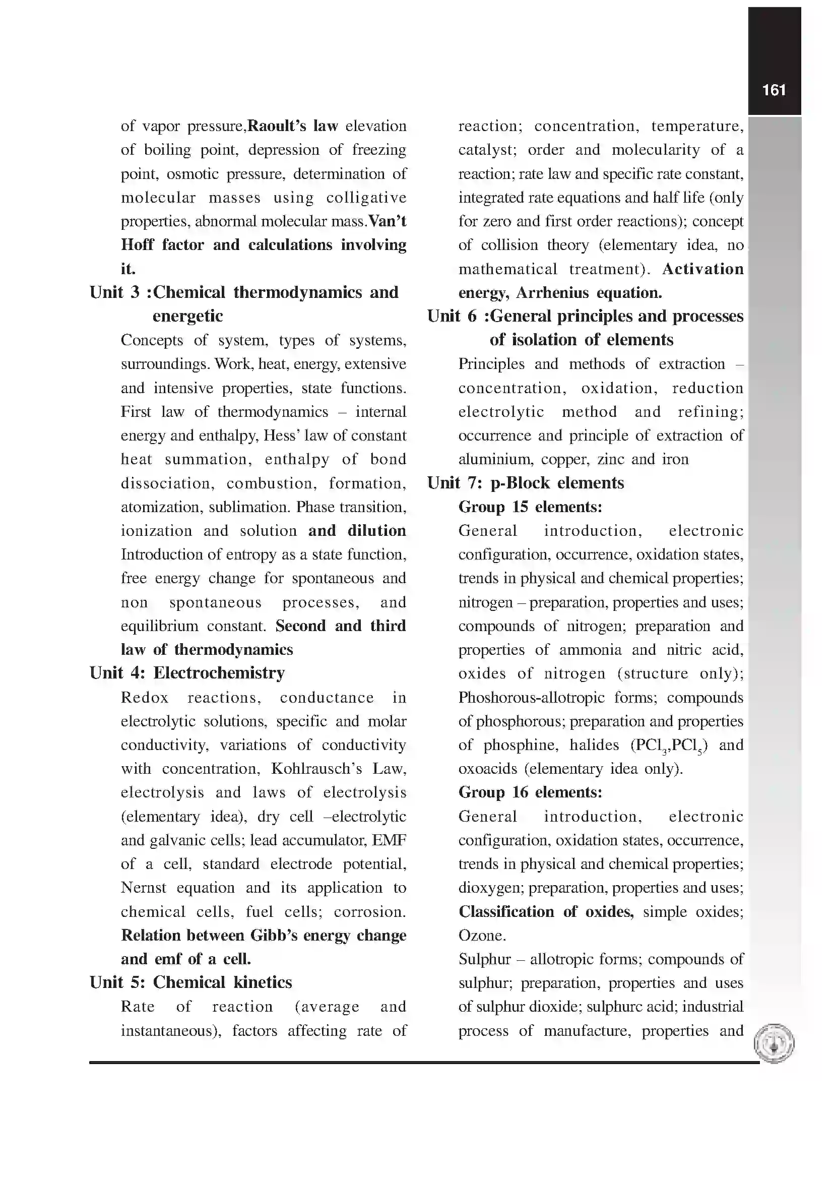Maharashtra Board Class 12th 2025-26 Chemistry Syllabus 2