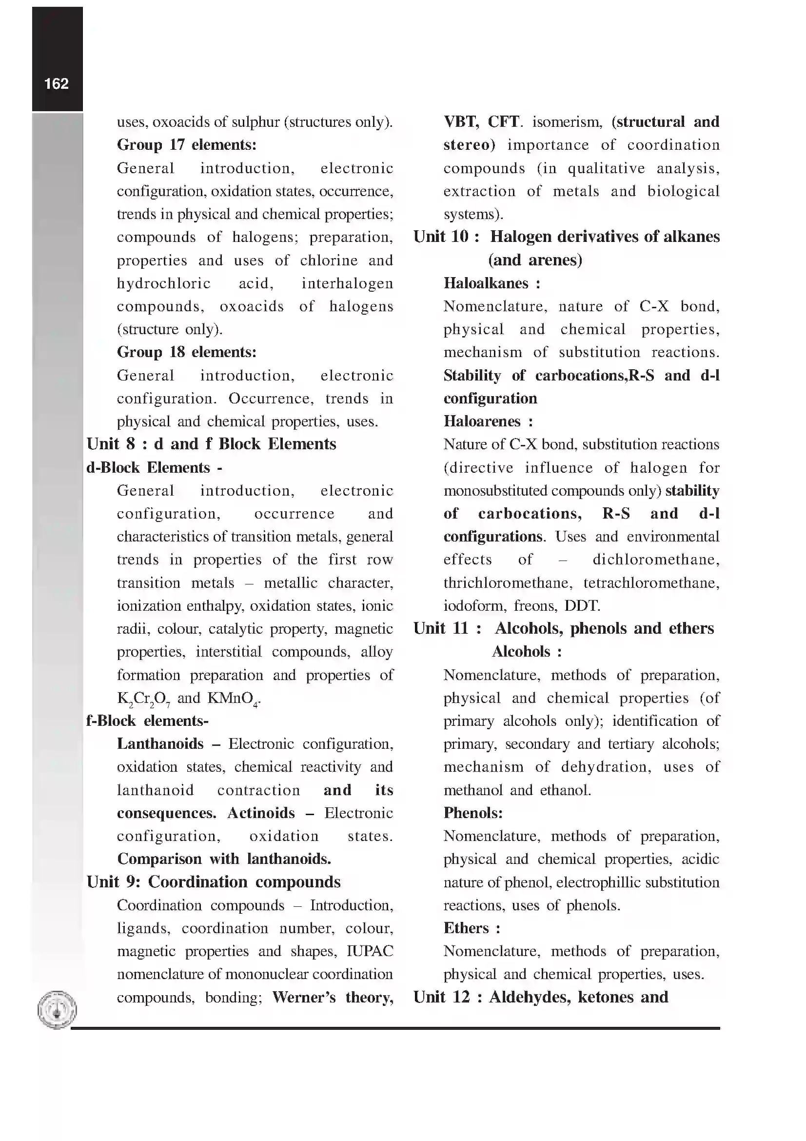 Maharashtra Board Class 12th 2025-26 Chemistry Syllabus 3