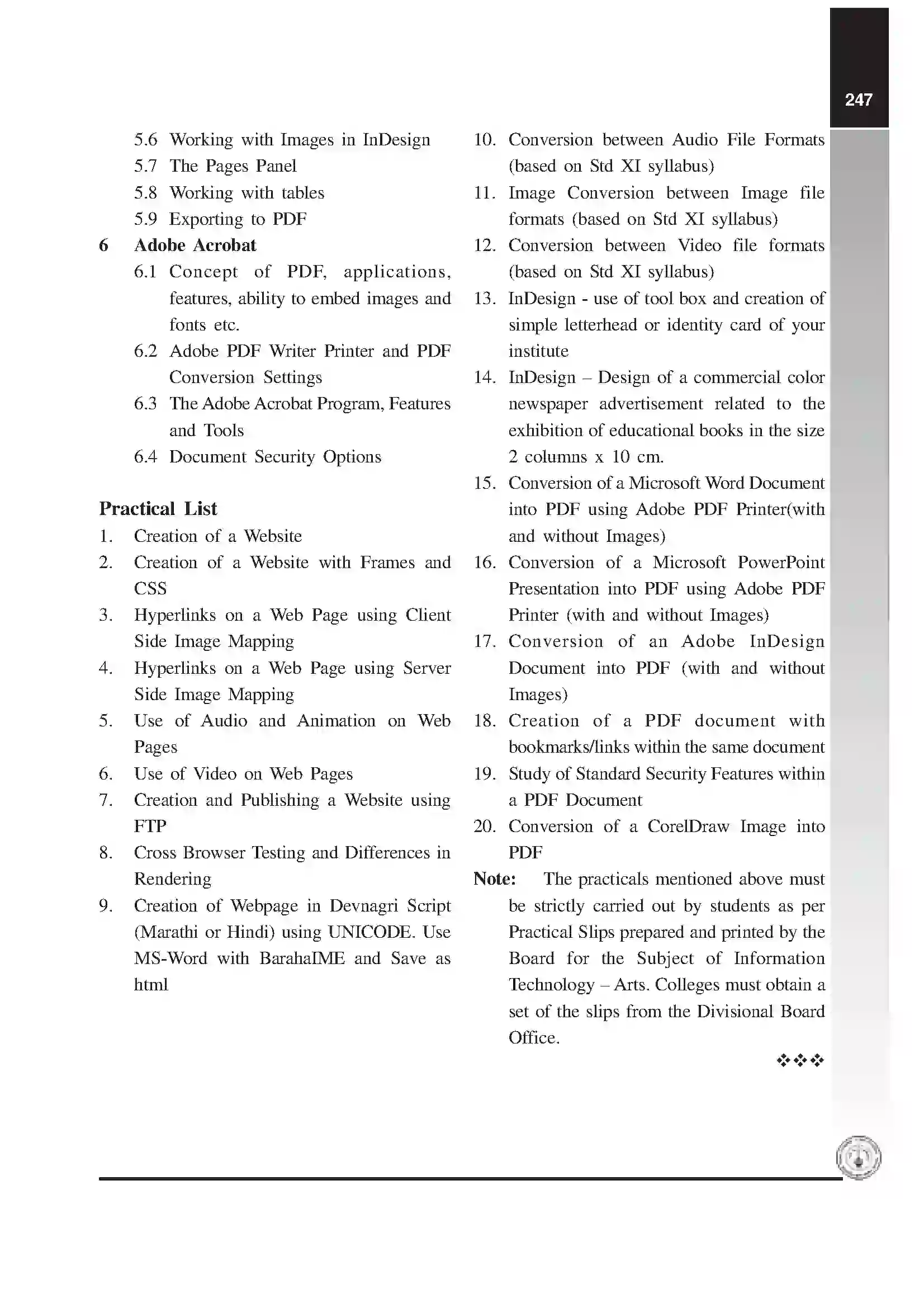 Maharashtra Board Class 12th 2025-26 I.T (Arts) Syllabus 3